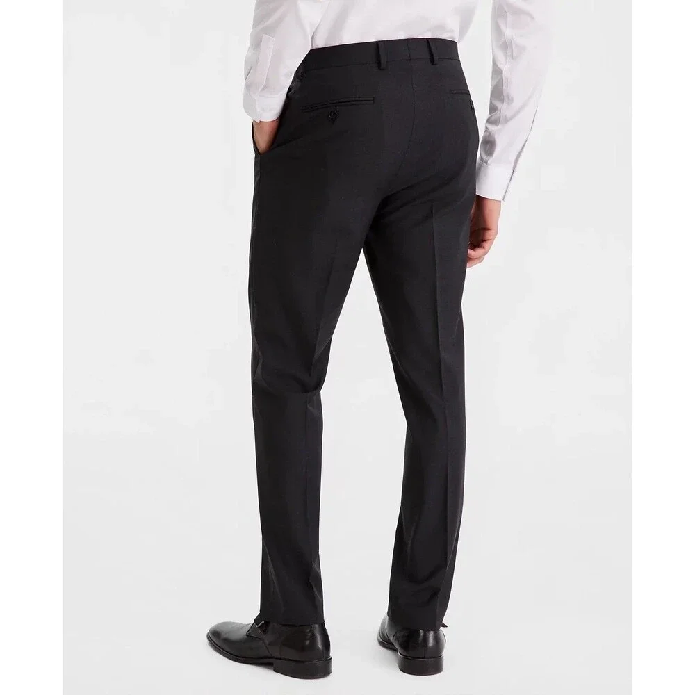 $815 NEW CALVIN KLEIN MENS 40L CHARCOAL WOOL 3 PIECE SUIT W/VEST M & PANTS 32X34